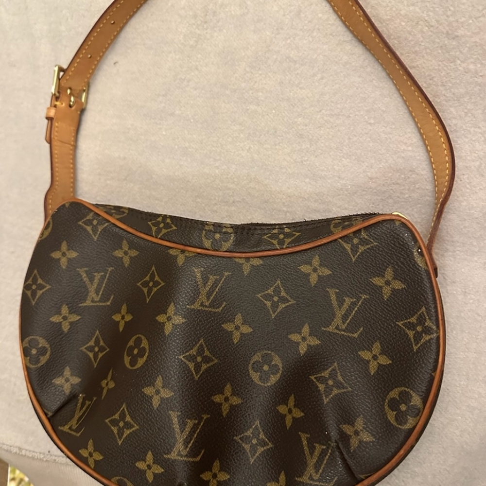 Louis Vuitton Brown Shoulder Bag with Monogram and Adjustable Strap